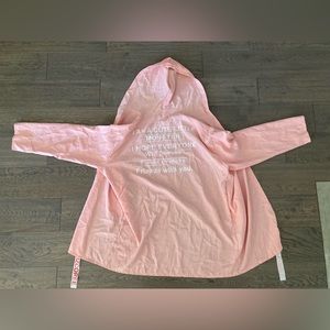 Light Baby Romantic Rose Pink White Windbreaker Hoodie Jacket Women Teens Girls